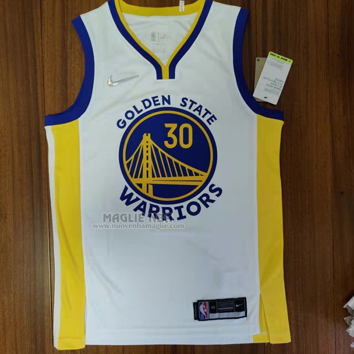 Maglia
 Stephen Curry NO 30 Golden State Warriors Association 2022 NBA Finals Bianco
